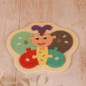 Hot selling cartoon baby 3d wooden puzzle toy educational toy