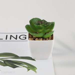 Wholesale artificial potted succulent plants small fake plant for shelf decor