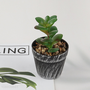 Wholesale artificial potted succulent plants for console table bookshelf decor