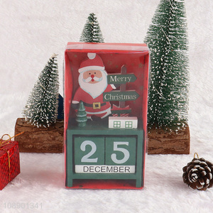 Hot Sale Wooden Christmas Advent Number Rotatable Countdown Calendar