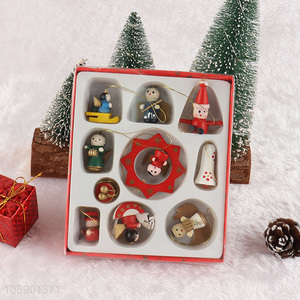 Wholesale 10PCS Mini Wooden Christmas Tree Ornaments Tiny Christmas Figurines