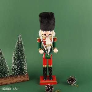 Good Quality Christmas Nutcracker Figurine Wooden Nutcracker Soldier with Drum