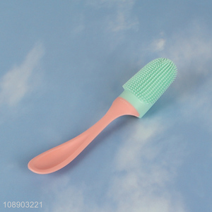 Yiwu market soft reusable pet toothbrush with long handle