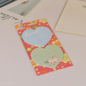 China supplier heart shape self-adhesive sticky note set for sale