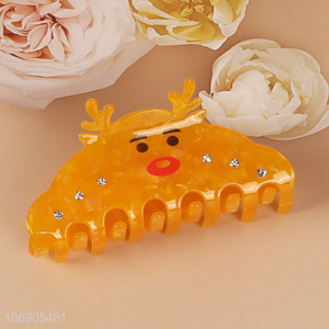 Top sale elk shaped acrylic girls hair claw clips hair decorations