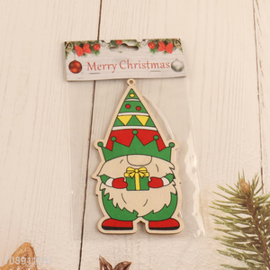 High Quality Christmas Tree Ornaments Painted Wooden Gnome Pendants