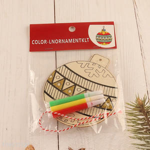 Hot Selling DIY Coloring Wooden Ornaments Kit for Holiday Home Decoration