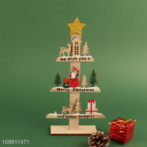 New Arrival Wooden Christmas Decorations Painted Wood Christmas Tree