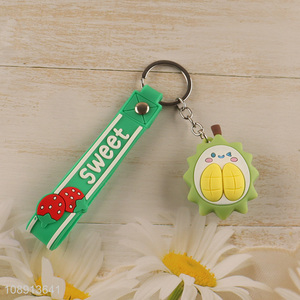 Wholesale 3D Cartoon Durian Silicone <em>Key</em> <em>Chain</em> Bag Pendants