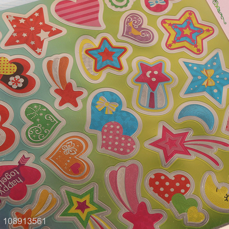 Hot Selling Self Adhesive Cartoon Heart PVC Stickers