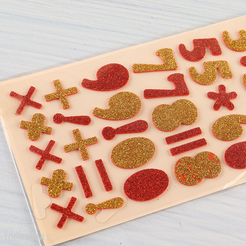 Good Quality Glitter Foam Self Adhesive Number Stickers