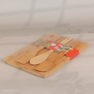 Factory supply bamboo meat chopping board and kitchen utensils set