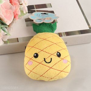 Good quality pineapple shape cartoon pet chew toy plush toy