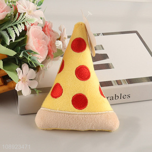 China products pizza shape pet dog chew toy squeaky plush toy