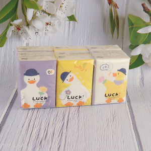 Online wholesale cartoon printed mini facial tissue pocket tissue