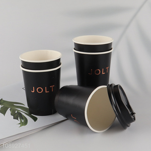 High quality black double wall disposable <em>paper</em> <em>cup</em> for sale