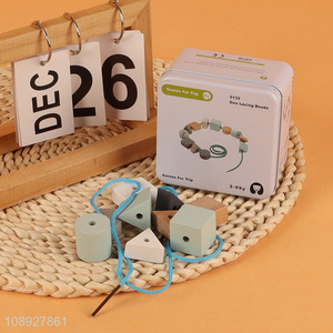 New Product Wooden Lacing Beads Toy Educational Toy for Kids