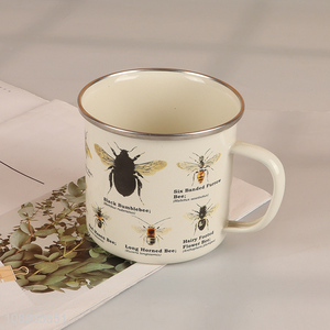 Hot Sale Insect Enamel Outdoor Camping Mug Metal Coffee Cup with Handle