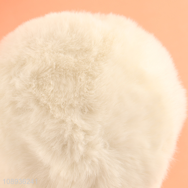 Good quality white plush women kepp warm earmuffs