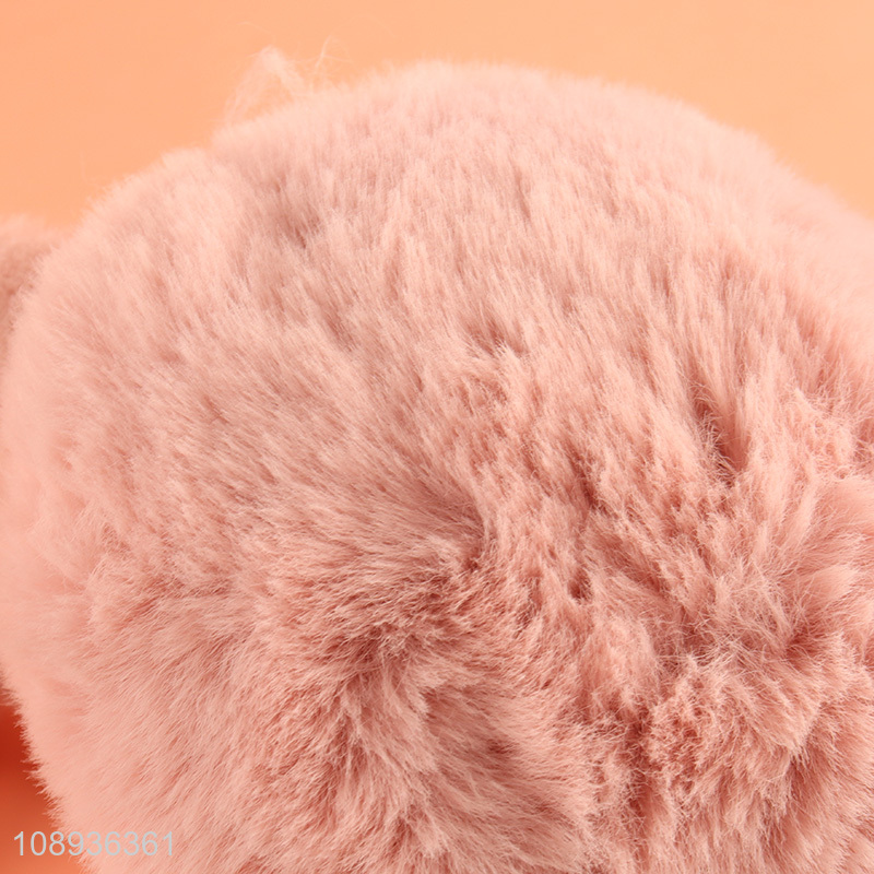 Hot sale pink bowknot plush winter warm earmuffs