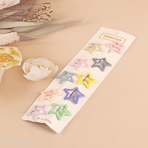 Good Price 10PCS Star Hair Clips Candy Colored Hair Accessories