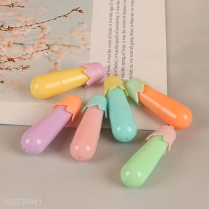 Hot Sale 6 Colors Eggplant Shape Highlighters Cute School Highlighters