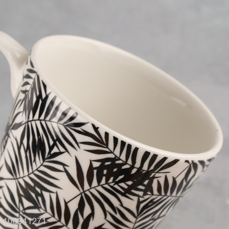 China supplier leaves printed ceramic water cup coffee cup