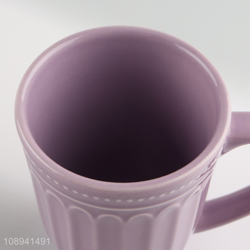 New style purple ceramic water cup water mug with handle