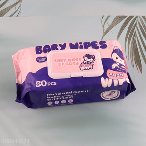 New Arrival 80PCS Baby Hand and Mouth Wipes Disposable Soft Baby Wipes