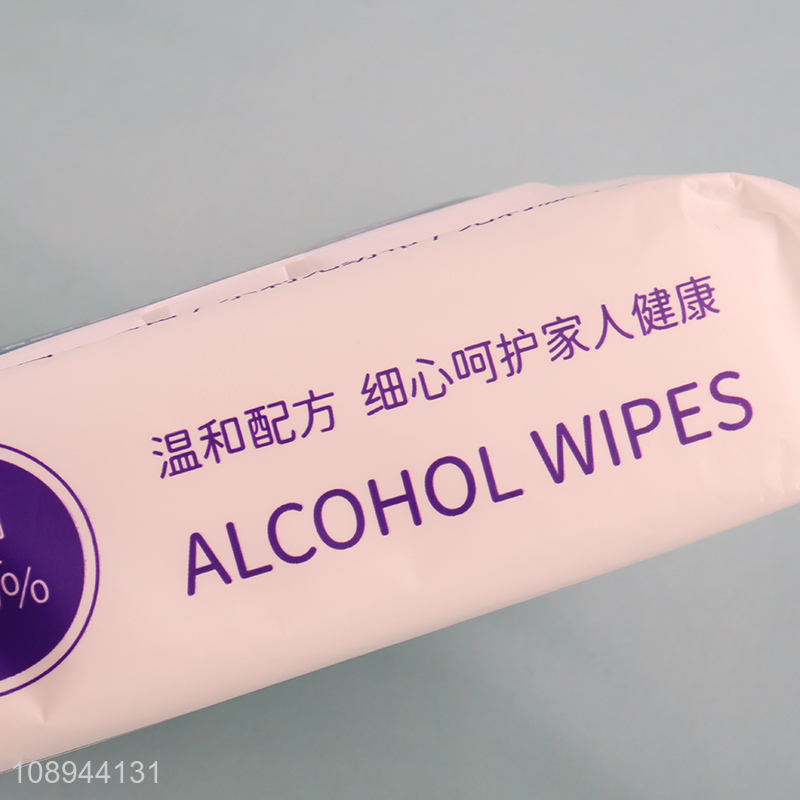 New Arrival 60PCS 75% Alcohol Hand Wipes Unscented Disinfecting Wipes