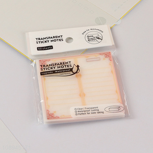 Most popular waterproof square transparent sticky note for students