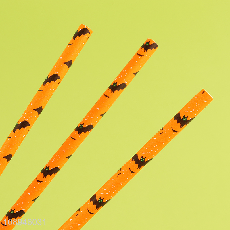 New Arrival Halloween Bat Paper Drinking Straws Party Straws