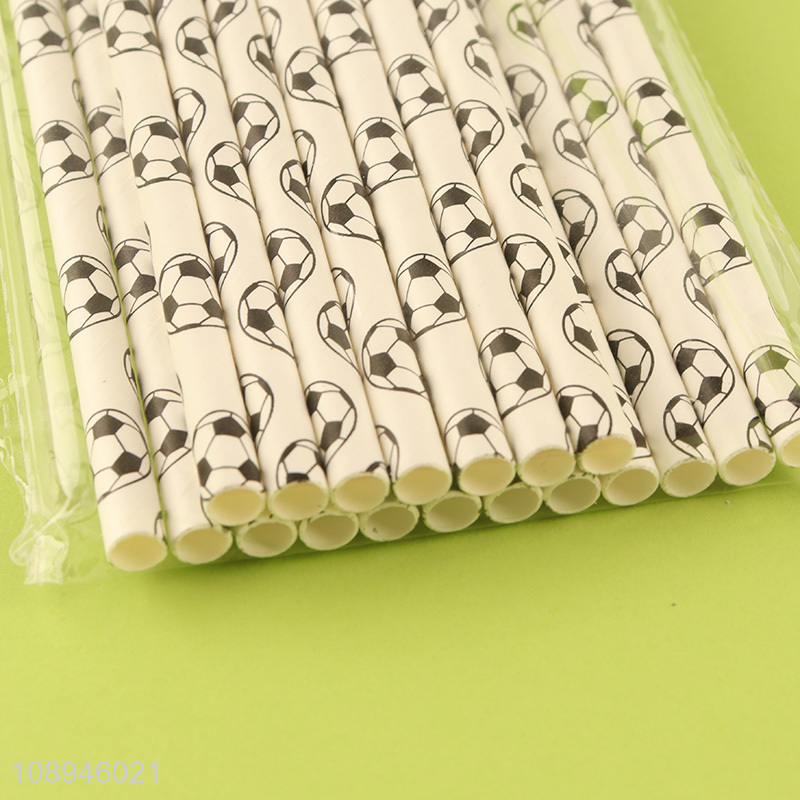 Good Quality Football Print Paper Straws Drinking Straws