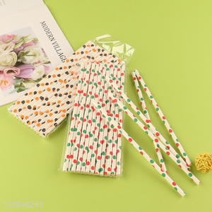 New Product Food Grade Paper Straws Polka Dot Drinking Straws