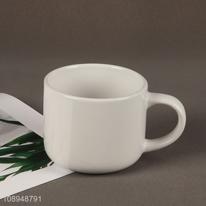 Popular products white ceramic coffee cup water mug with handle