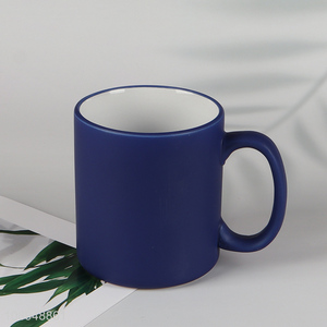 Top selling blue ceramic water mug tea cup with handle