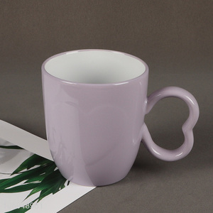 Hot selling purple <em>ceramic</em> water <em>cup</em> tea <em>cup</em> with handle