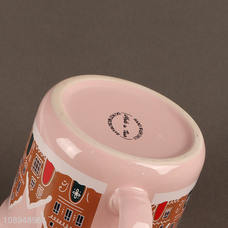 Popular products ceramic printed coffee cup water cup with handle