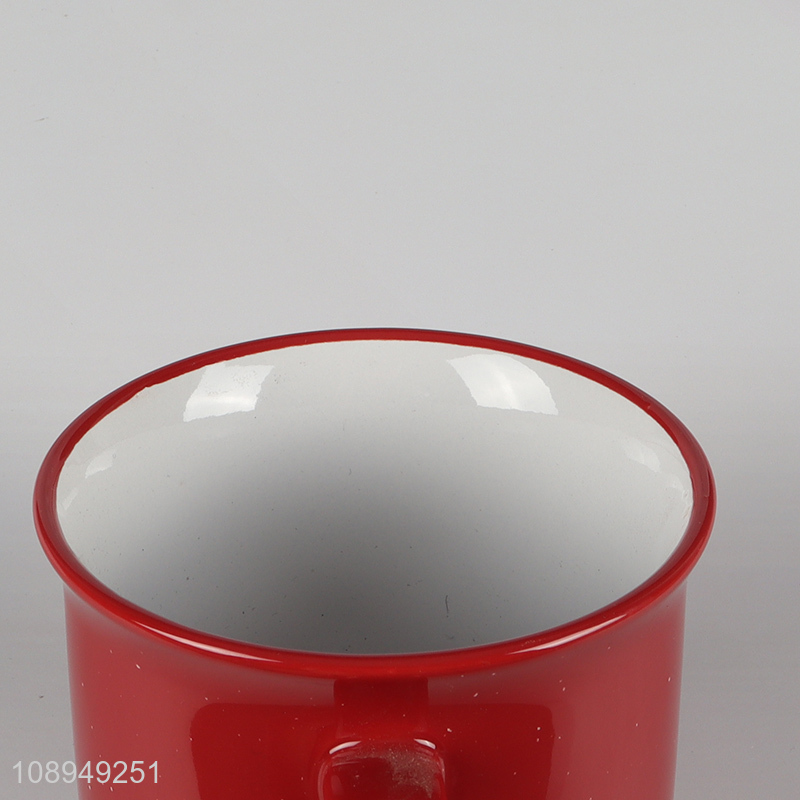 Best sale red ceramic water cup drinking cup with handle