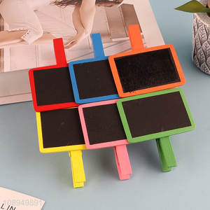 Factory Price 6PCS Wooden Mini Blackboard Clips Tag Signs Food Label