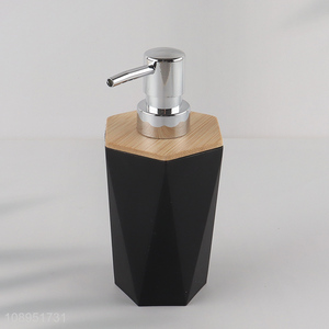 China Product Liquid Soap Lotion Dispenser with Bamboo Lid for Bathroom