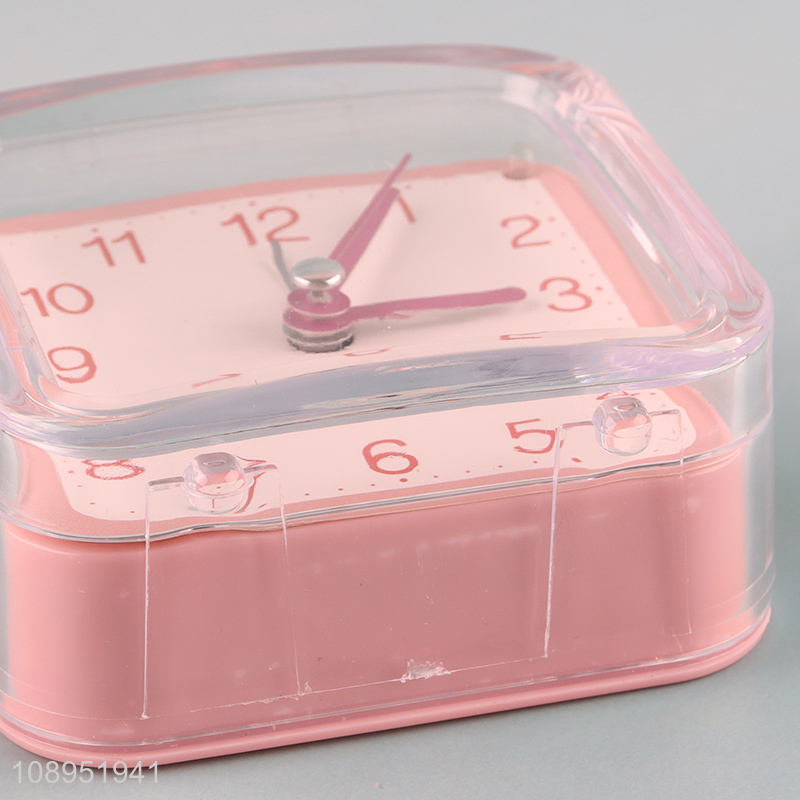 Hot Sale Square Battery Operated Analog Alarm Clock for Kids