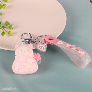 Top sale cartoon cat shape pvc keychain for gifts