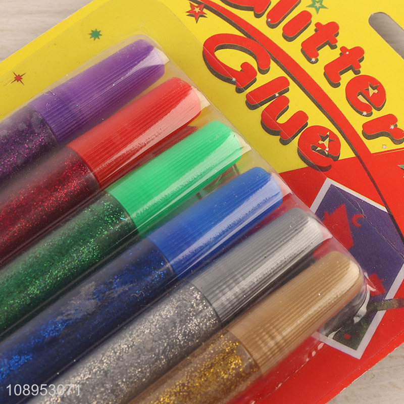 Online Wholesale 6 Colors Glitter Glue Pens for DIY Arts and Crafts