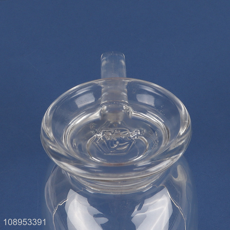 Factory price kitchen glass sauce boat with handle