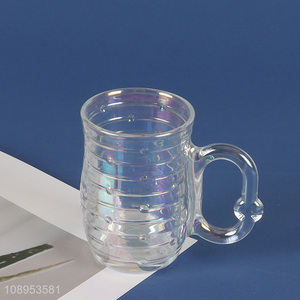 Factory supply unbreakable glass water cup drinking cup with handle