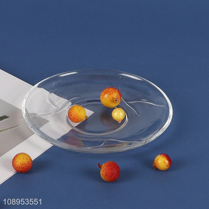 Latest products glass round saucer glass plate for home restaurant