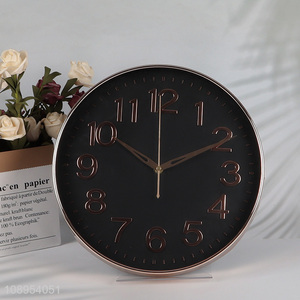 Top products round black home decor wall clock for wall decor