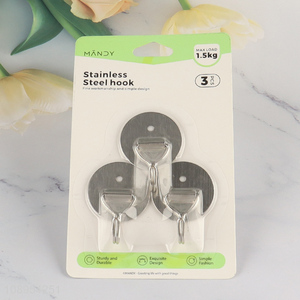 Good Quality 2PCS Round Metal Sticky Hooks Self Adhesive Towel Hooks