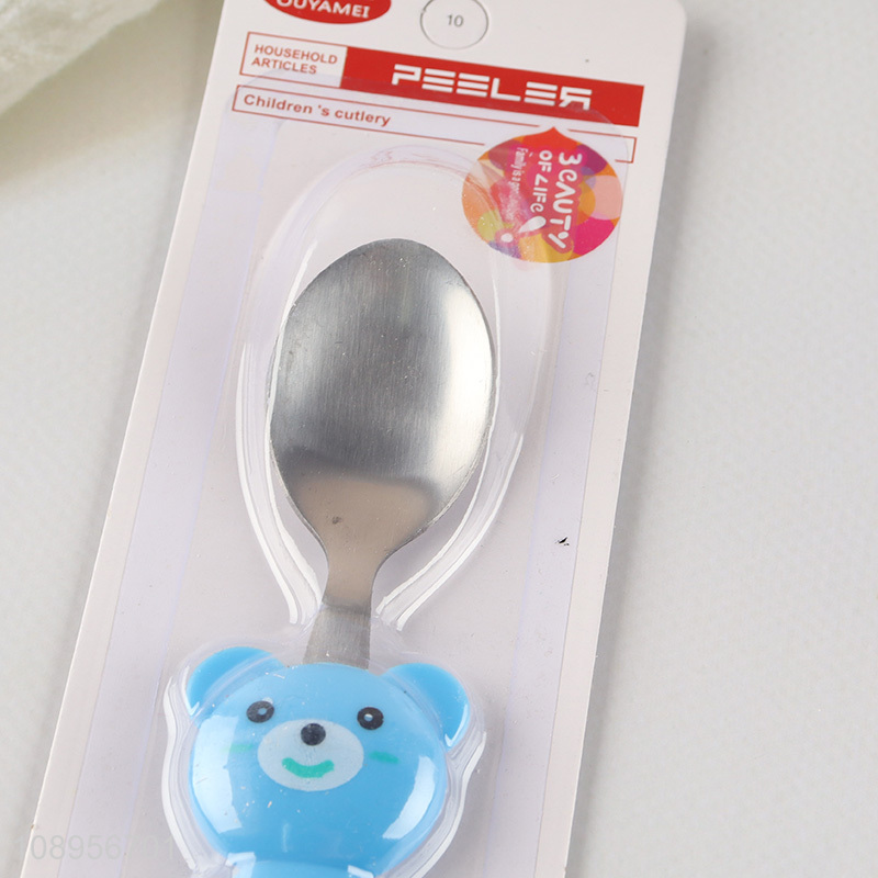 Best Selling Cartoon Kids Dinner Spoon Feeding Training Spoon